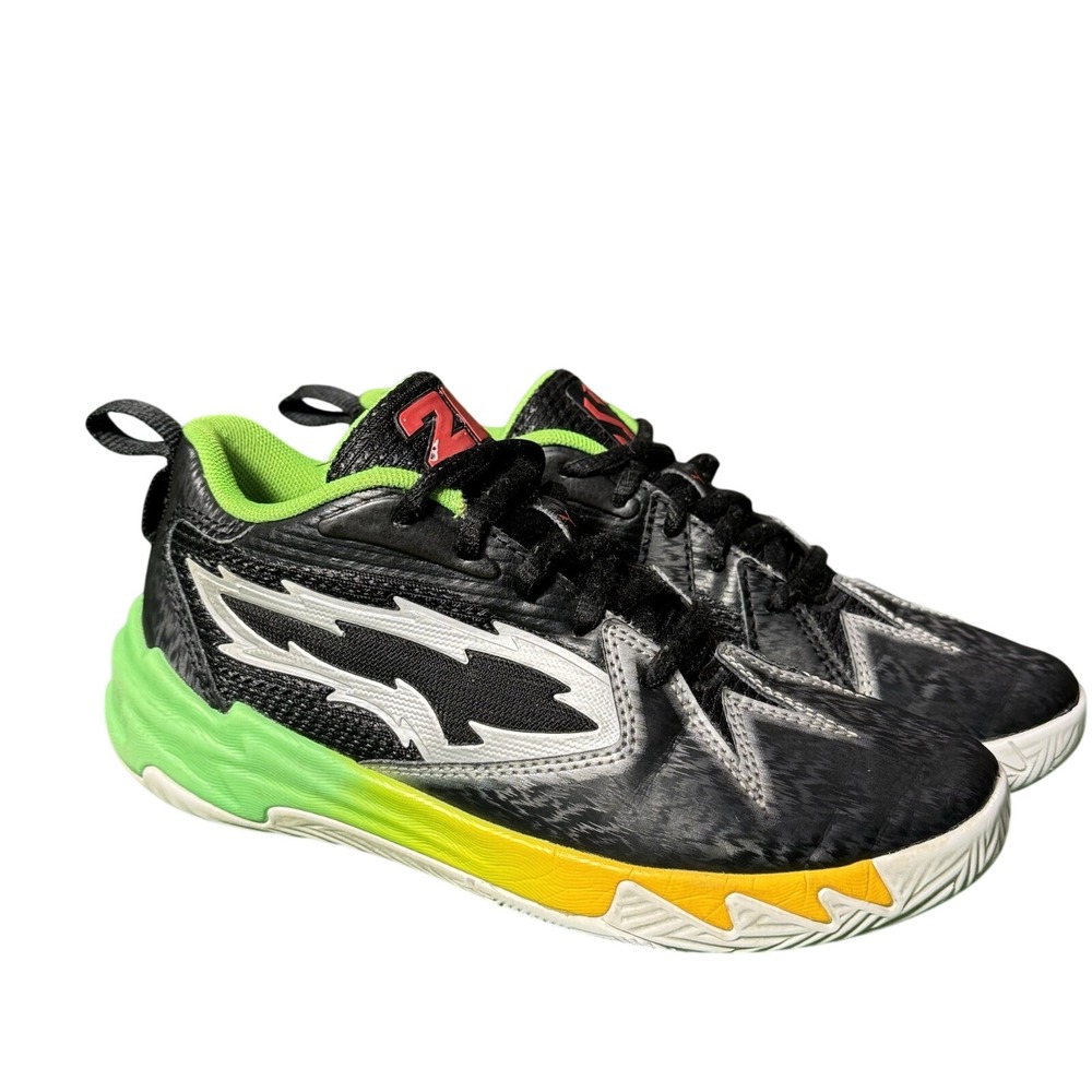 PUMA Scoot Zero Sneakers Black Green 310296-01 Kids Size 1C Basketball Shoes